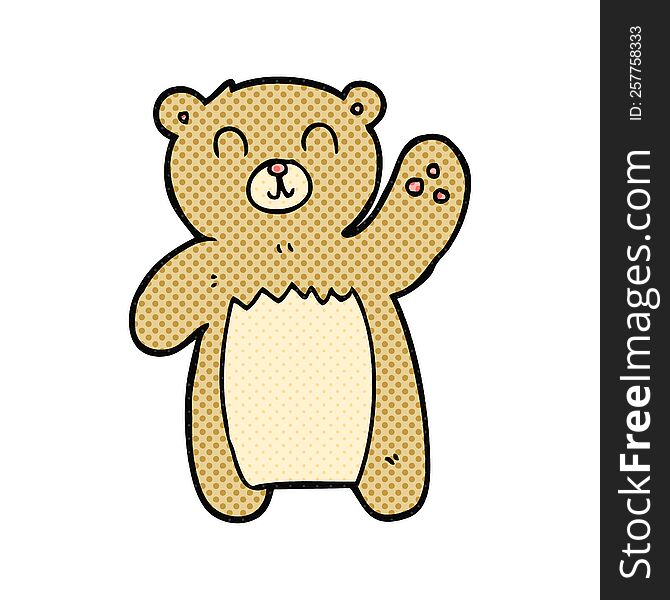 freehand drawn cartoon teddy bear