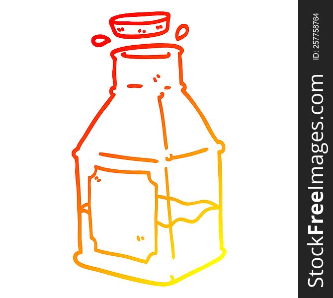 warm gradient line drawing of a cartoon drink in decanter