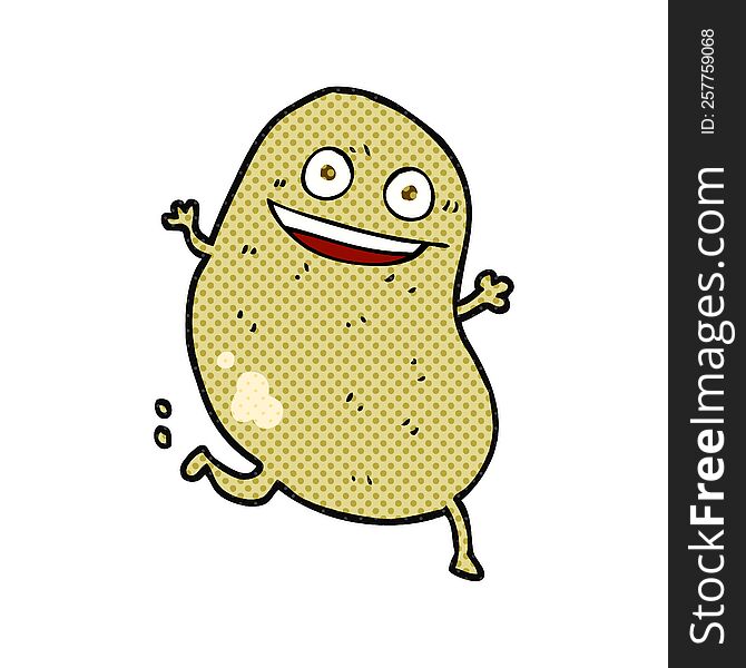 Comic Book Style Cartoon Potato Running