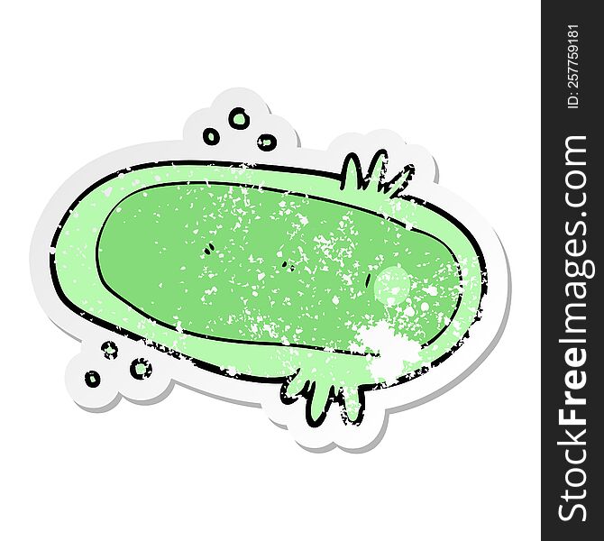 distressed sticker of a cartoon amoeba