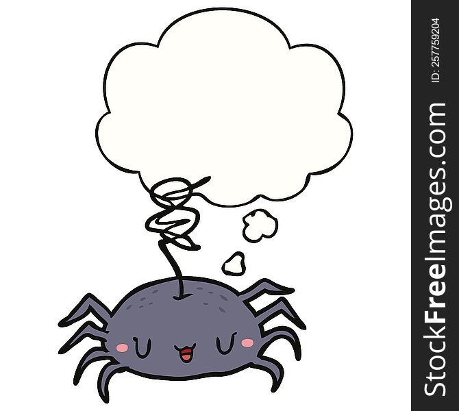 Cartoon Spider And Thought Bubble