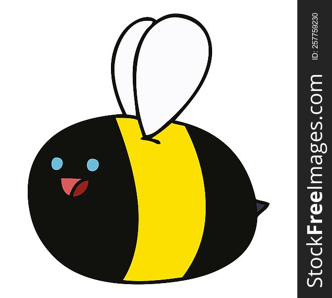 Quirky Hand Drawn Cartoon Bumblebee