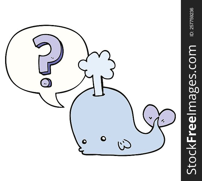 Cartoon Curious Whale And Speech Bubble