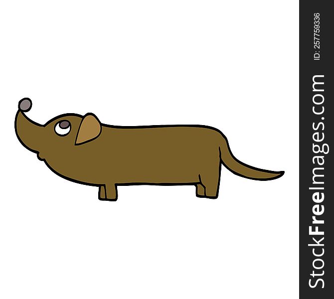 hand drawn doodle style cartoon dachshund