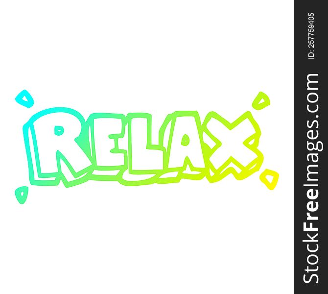 cold gradient line drawing of a cartoon relax symbol