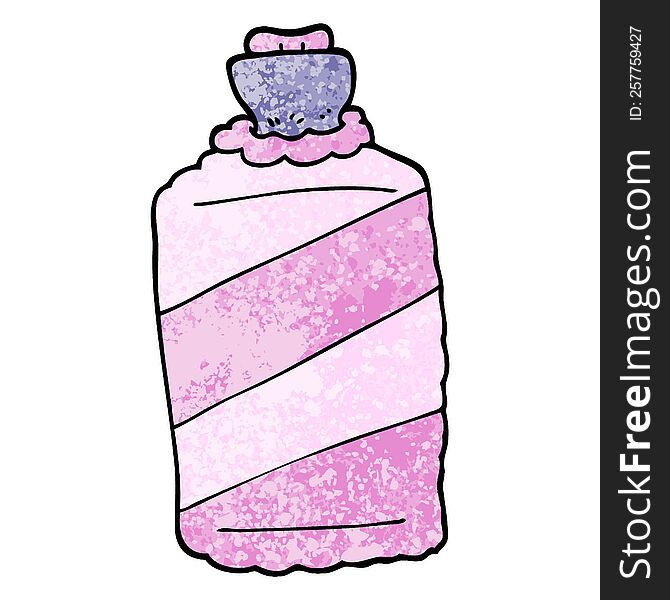 grunge textured illustration cartoon hot water bottle