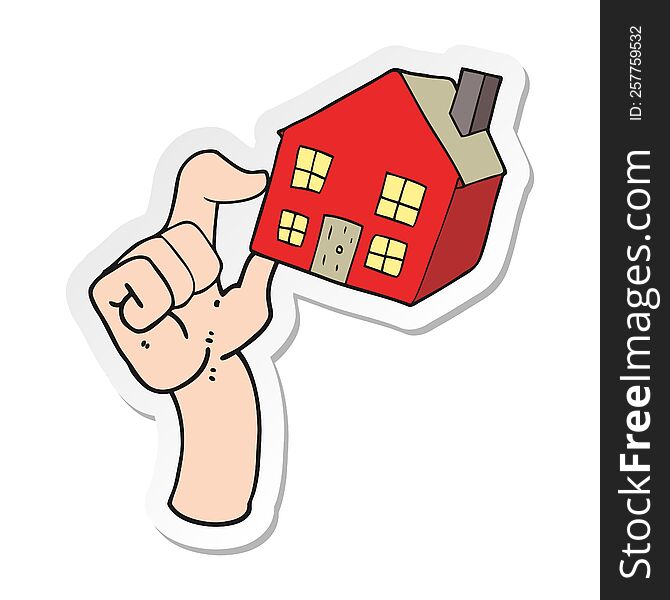 Sticker Of A Cartoon Housing Market