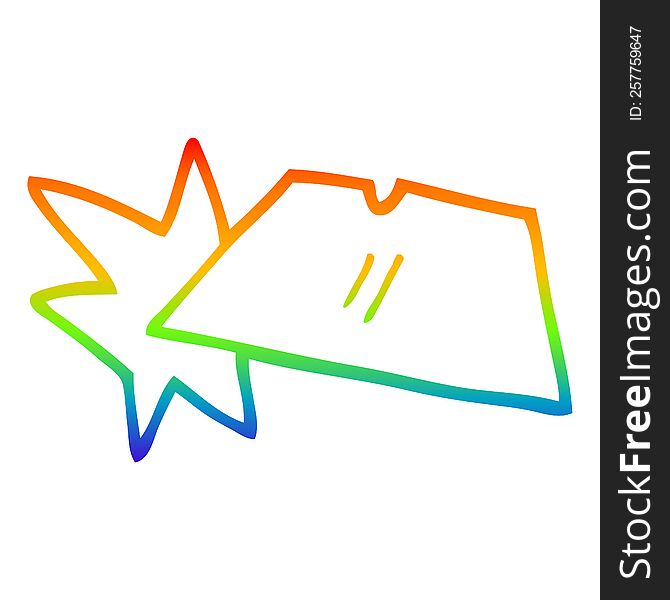 rainbow gradient line drawing of a cartoon shiny razorblades