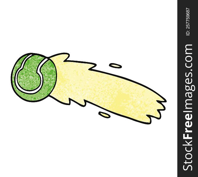 cartoon doodle flying tennis ball