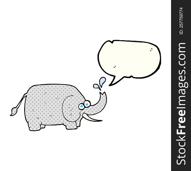 Comic Book Speech Bubble Cartoon Elephant