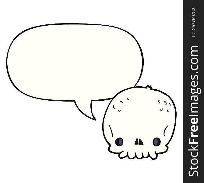 Cartoon Skull And Speech Bubble