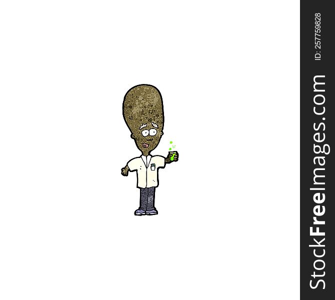 Cartoon Big Head Scientist