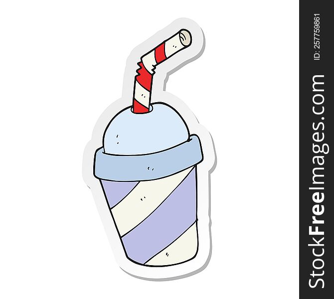 sticker of a cartoon soda drink cup