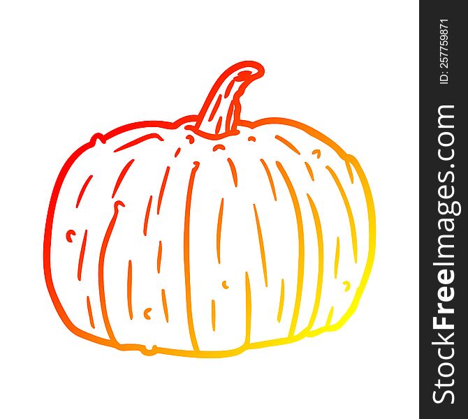 Warm Gradient Line Drawing Halloween Pumpkin