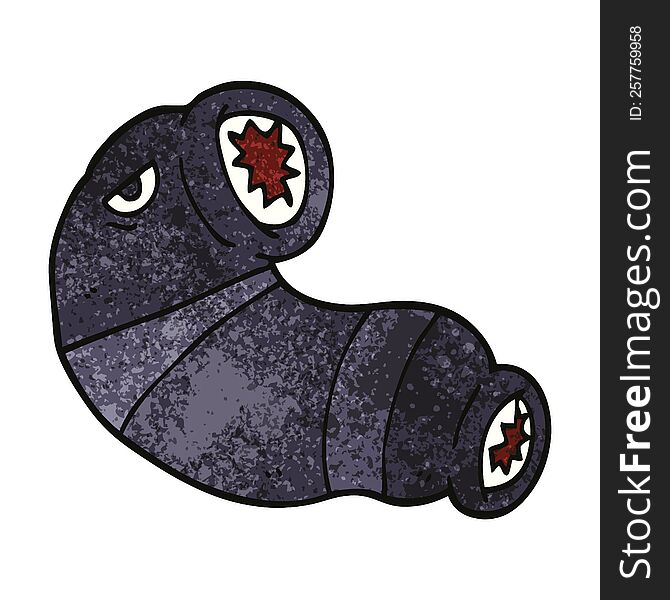 cartoon doodle monster leech