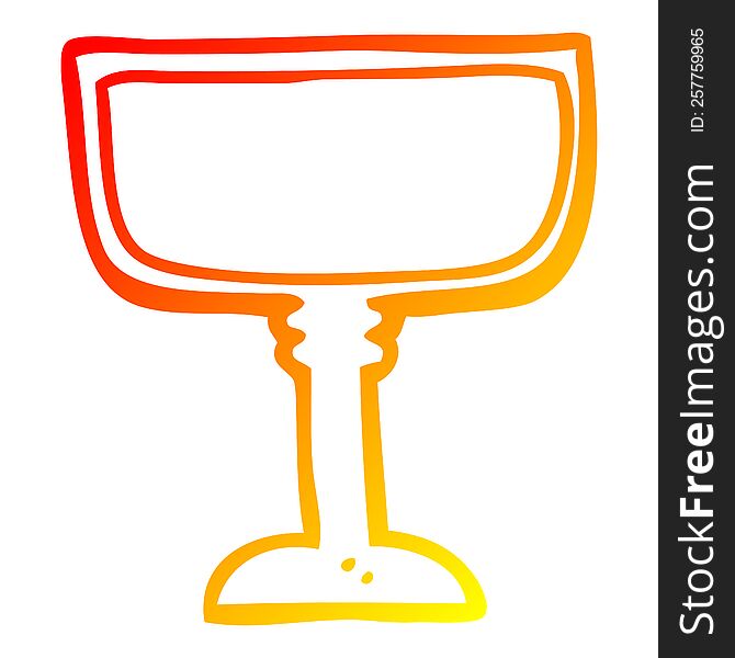 Warm Gradient Line Drawing Cartoon Wine Glass