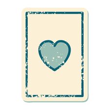 Distressed Sticker Tattoo Style Icon Of The Ace Of Hearts Stock Photo