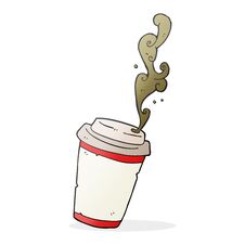 Cartoon Take Out Coffee Royalty Free Stock Photo