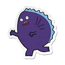 Sticker Of A Cartoon Monster Stock Photos