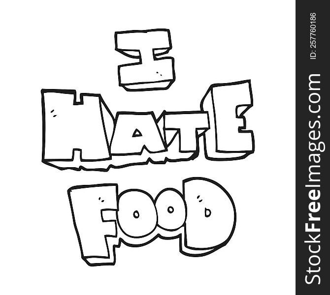 Black And White Cartoon I Hate Food Symbol