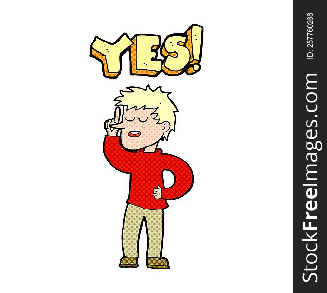 cartoon man saying yes