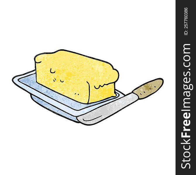 freehand textured cartoon butter