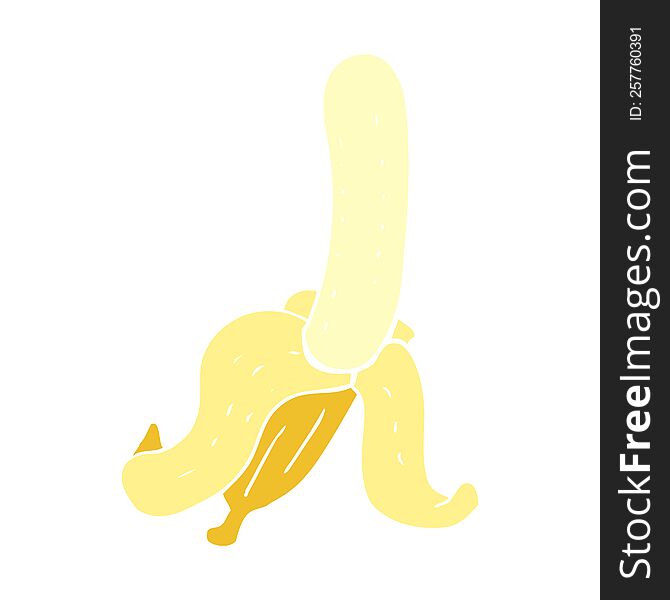 Flat Color Illustration Of A Cartoon Banana