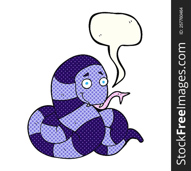 Comic Book Speech Bubble Cartoon Snake