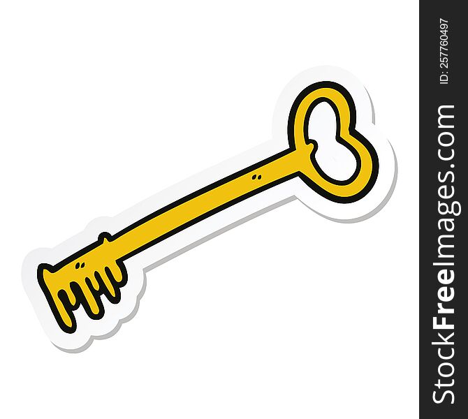 sticker of a cartoon fancy old key