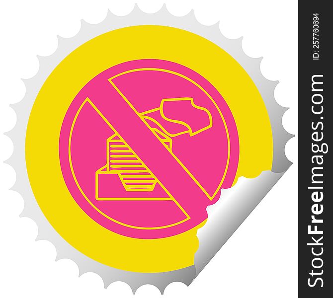 Circular Peeling Sticker Cartoon Paperless Office Symbol
