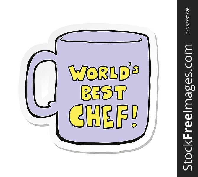 sticker of a worlds best chef mug