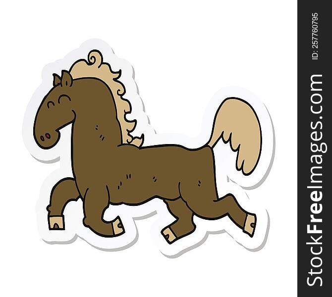 sticker of a cartoon stallion