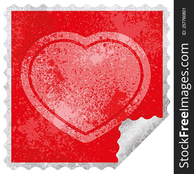Heart Square Peeling Sticker