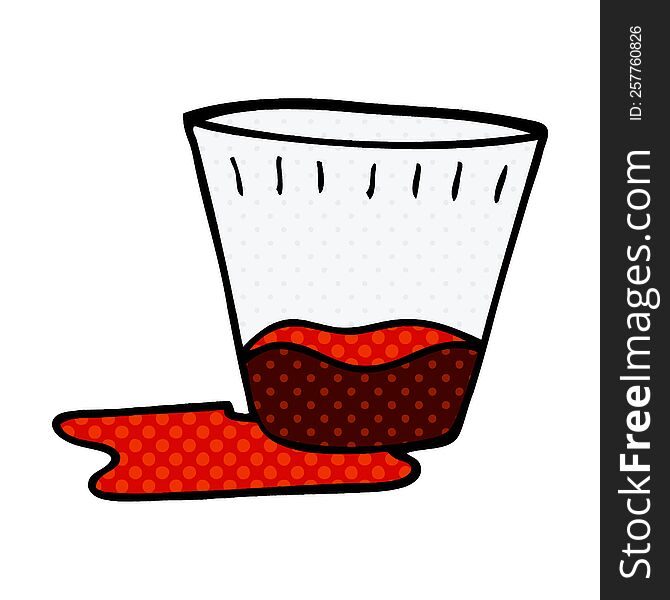 cartoon doodle of a spilt drink