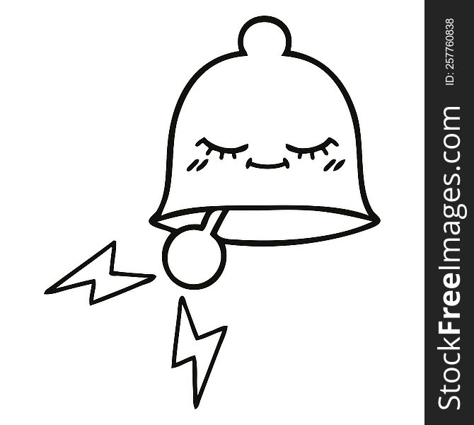 line drawing cartoon of a ringing bell