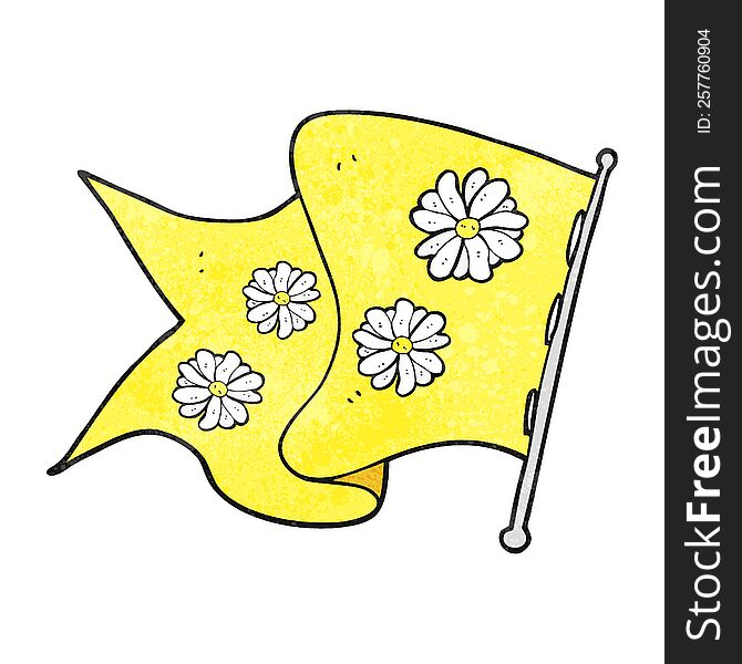 Textured Cartoon Flower Flag