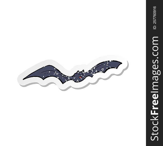 Retro Distressed Sticker Of A Cartoon Bat
