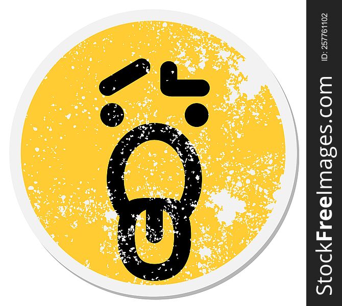 Tired Confused Face Circular Sticker