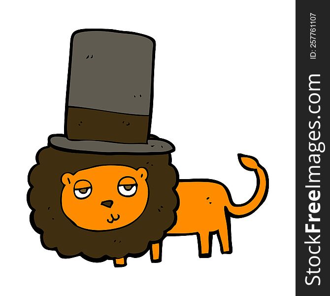 cartoon lion in top hat