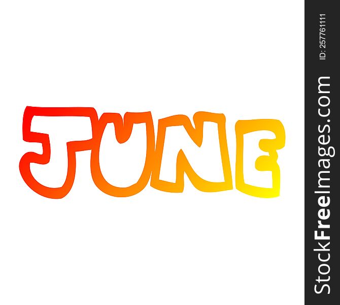 Warm Gradient Line Drawing Cartoon Month Of June