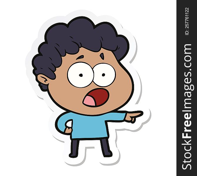 sticker of a cartoon man gasping in surprise