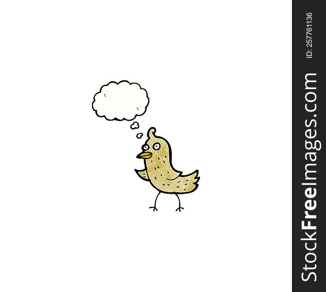 bird with thought bubble cartoon
