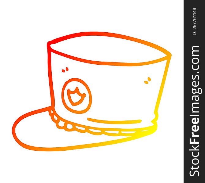 warm gradient line drawing of a cartoon band hat