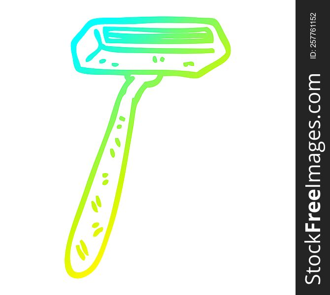 cold gradient line drawing of a cartoon disposable razor