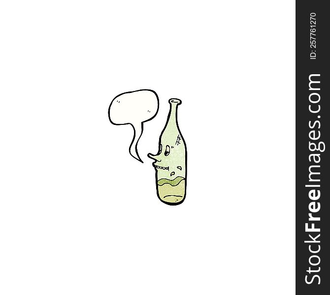 happy wine bottle cartoon character