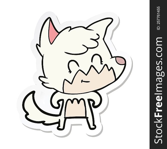 Sticker Of A Cartoon Friendly Fox