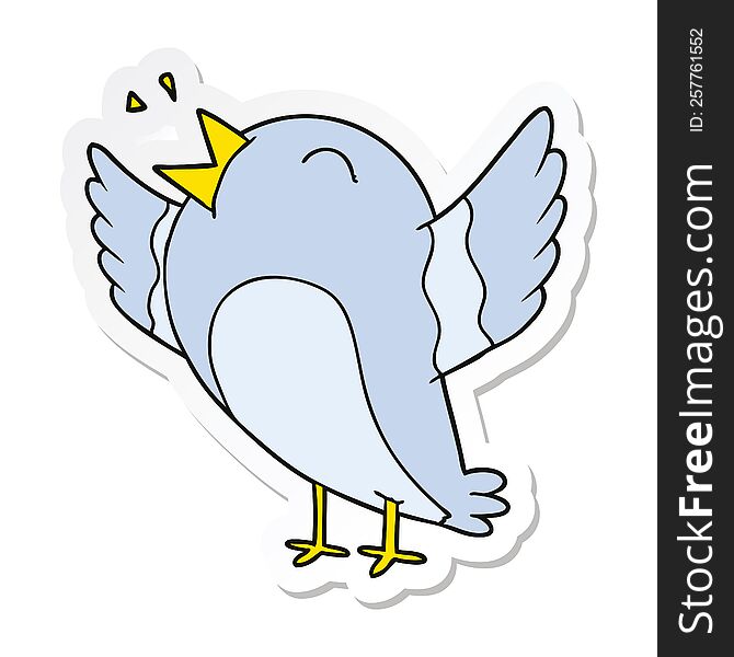 sticker of a cartoon bird