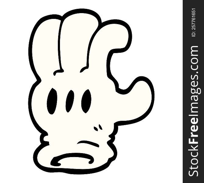 cartoon doodle glove hand
