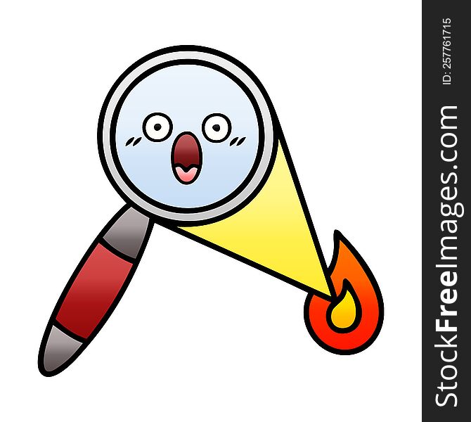 gradient shaded cartoon of a magnifying glass