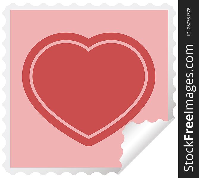 Heart Symbol Graphic Vector Illustration Square Sticker Stamp
